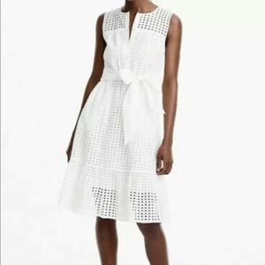 J.Crew All Over Eyelet Lace White Tie Dress J1608 100% Cotton Size 4 $128 NWD